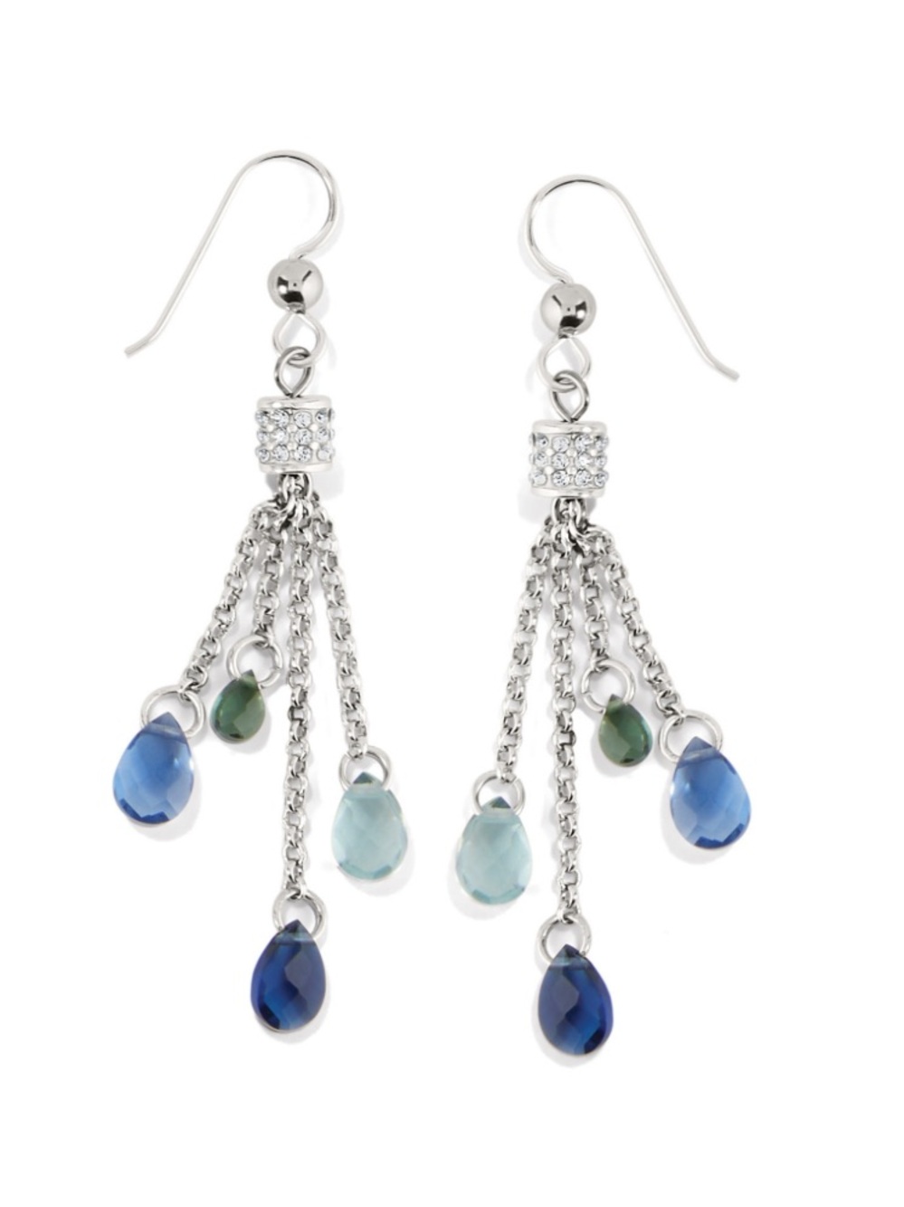 Brighton Meridian Aura Sky Blue & Green Crystal Dangle Earrings